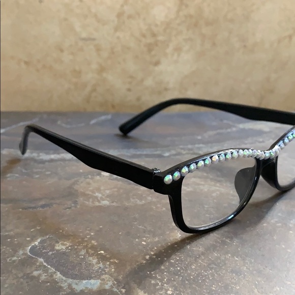 NWT Black W/ AB Crystals Bling Reader Glasses 1.00 - Picture 3 of 10